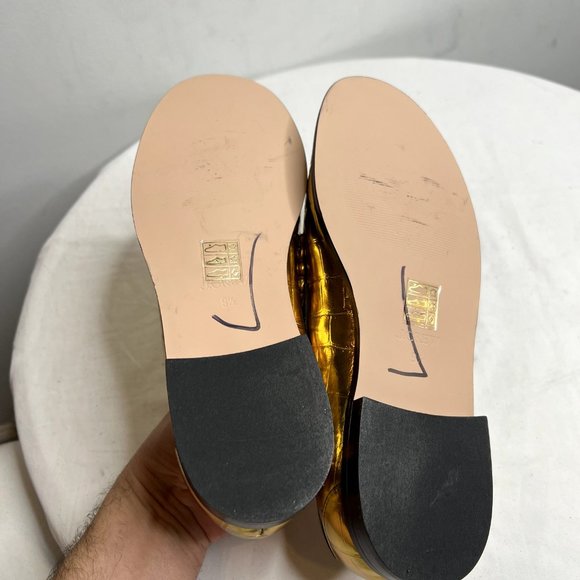 J.Crew $268 Winona Penny Loafers Croc Inspired Metallic Leather Size 9.5 BV736 - Picture 11 of 11